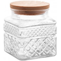 Pote 1,2l De Vidro Com Tampa Em Madeira